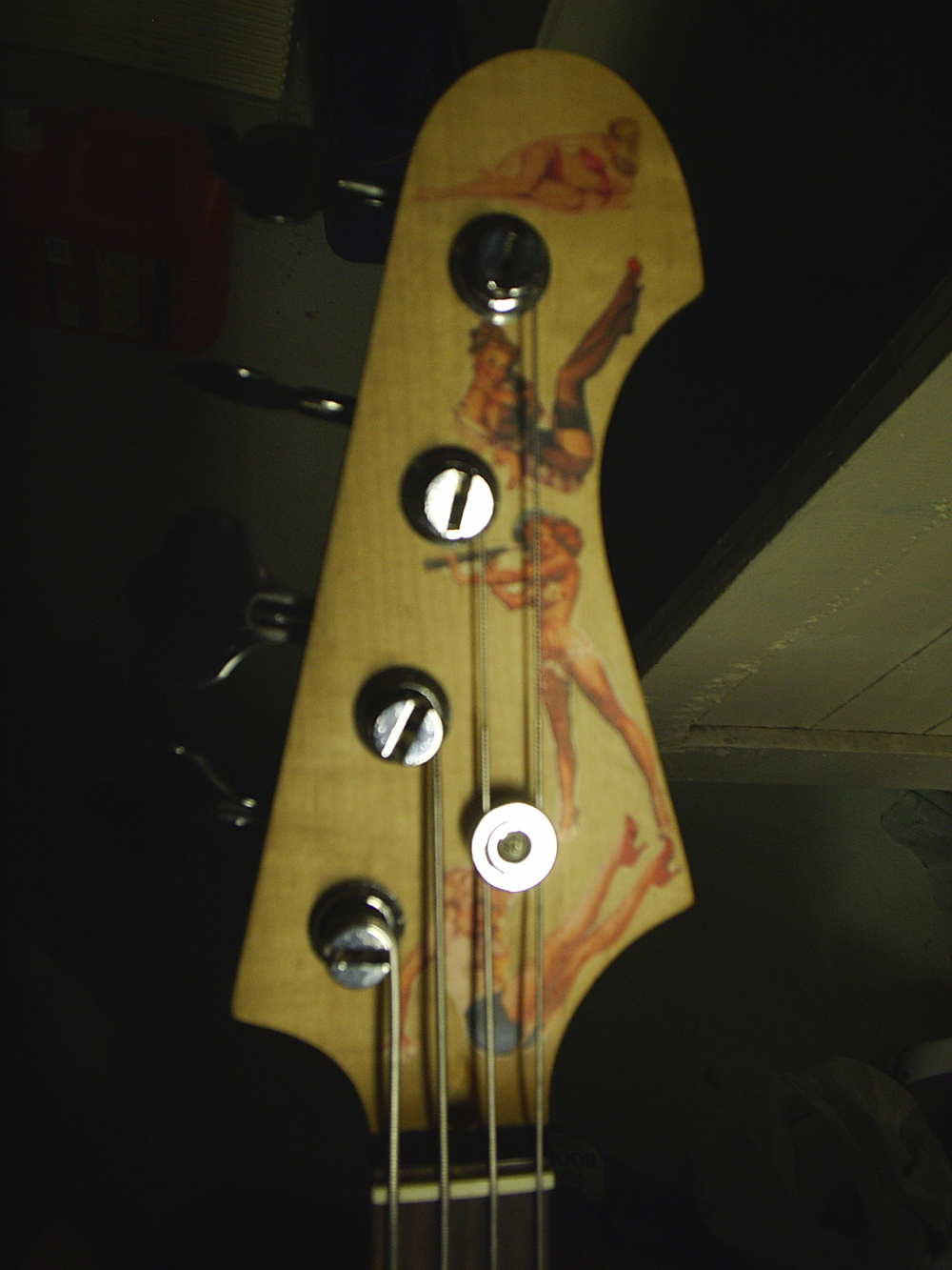 The Pinup Bass headstock